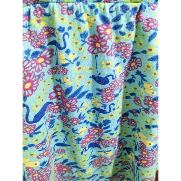 Womens Y2K Babydoll Cami Top Size L Blue Flowers Flamingos Dainty Cottage Fairy - Picture 6 of 7